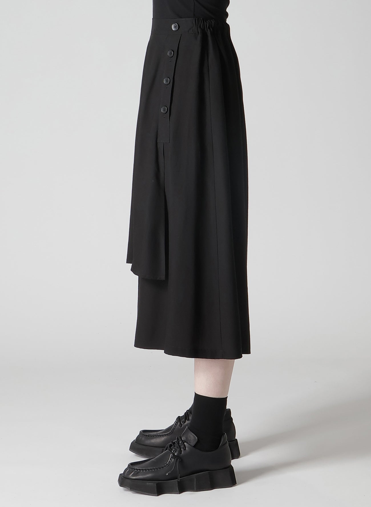 POPLIN FRONT LAYERED FLARED PANTS