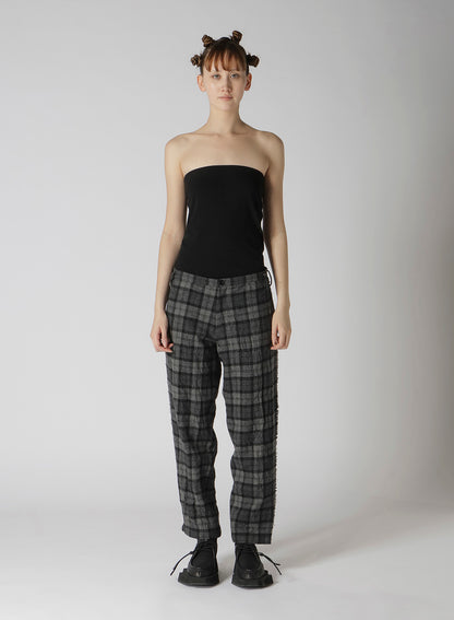 PLAID FLANNEL STRAIGHT PANTS