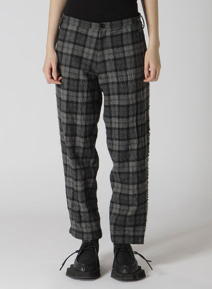 PLAID FLANNEL STRAIGHT PANTS