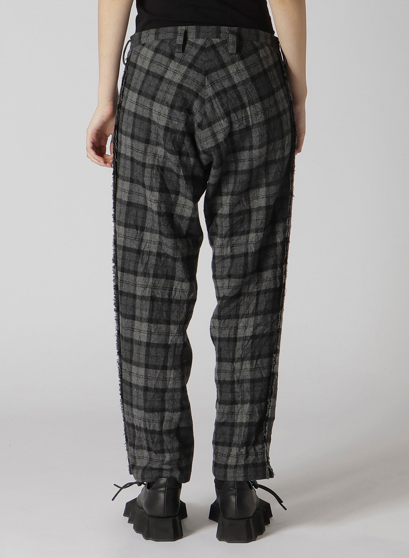 PLAID FLANNEL STRAIGHT PANTS