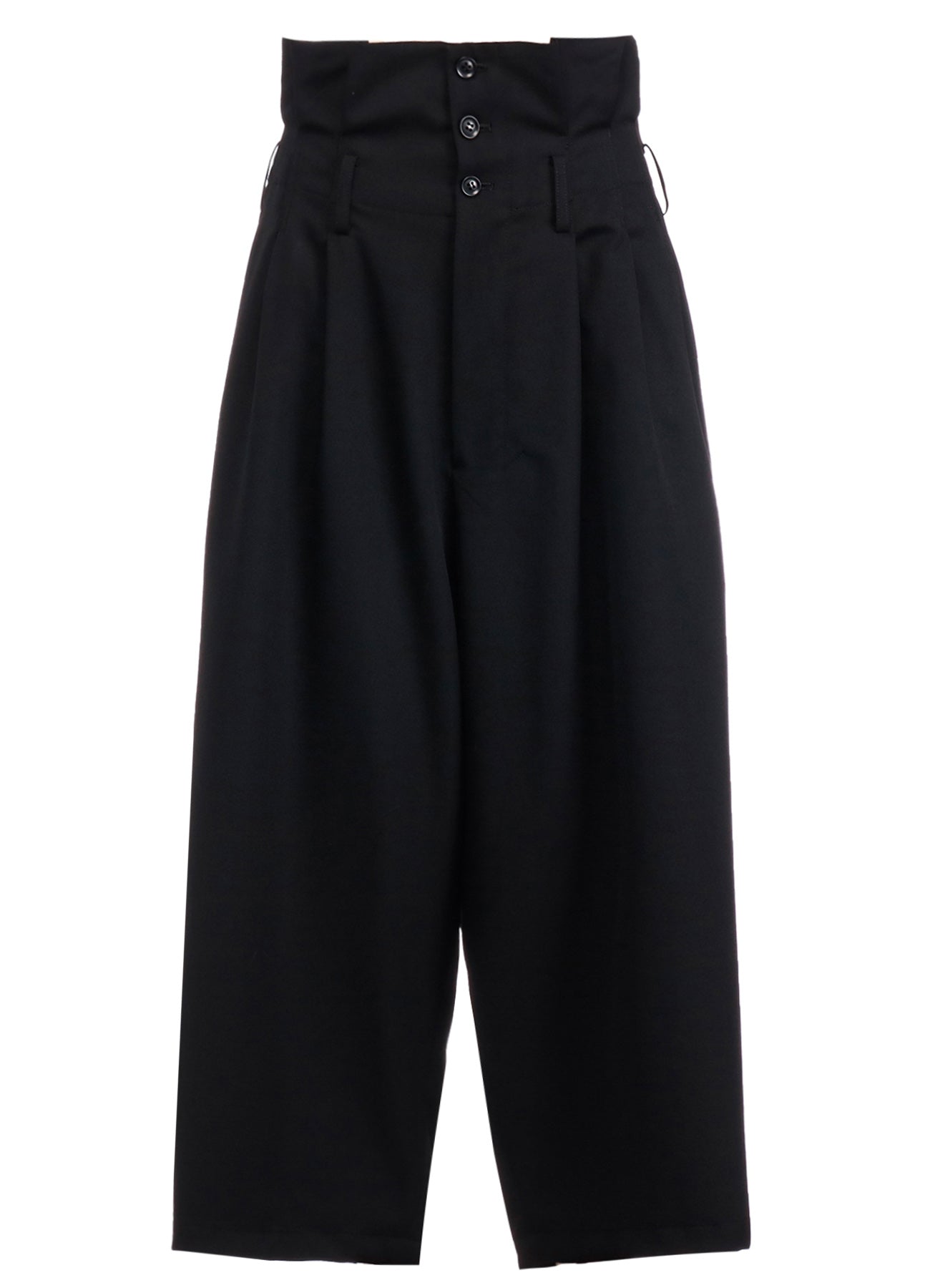 WOOL GABARDINE HIGH-WAIST CROPPED PANTS