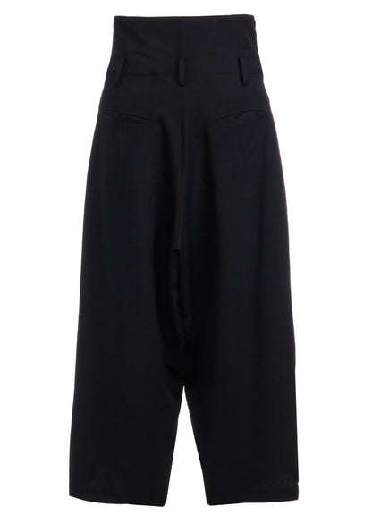 WOOL GABARDINE HIGH-WAIST CROPPED PANTS