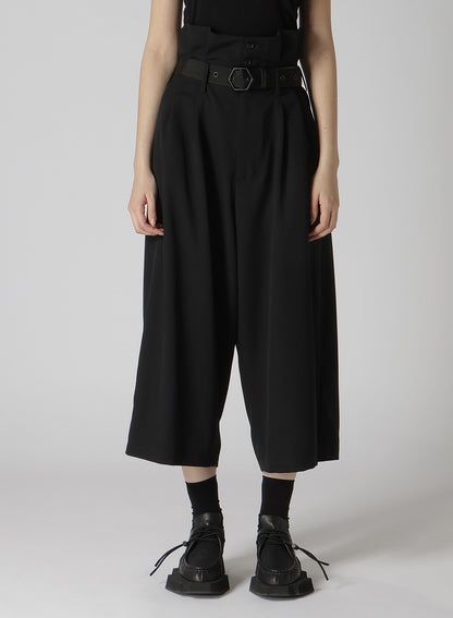 WOOL GABARDINE HIGH-WAIST CROPPED PANTS