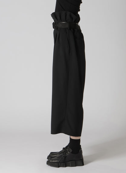 WOOL GABARDINE HIGH-WAIST CROPPED PANTS