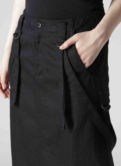 COTTON DRILL STRAP DETAIL SKIRT