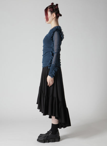 TULLE FRILL LONG T-SHIRT