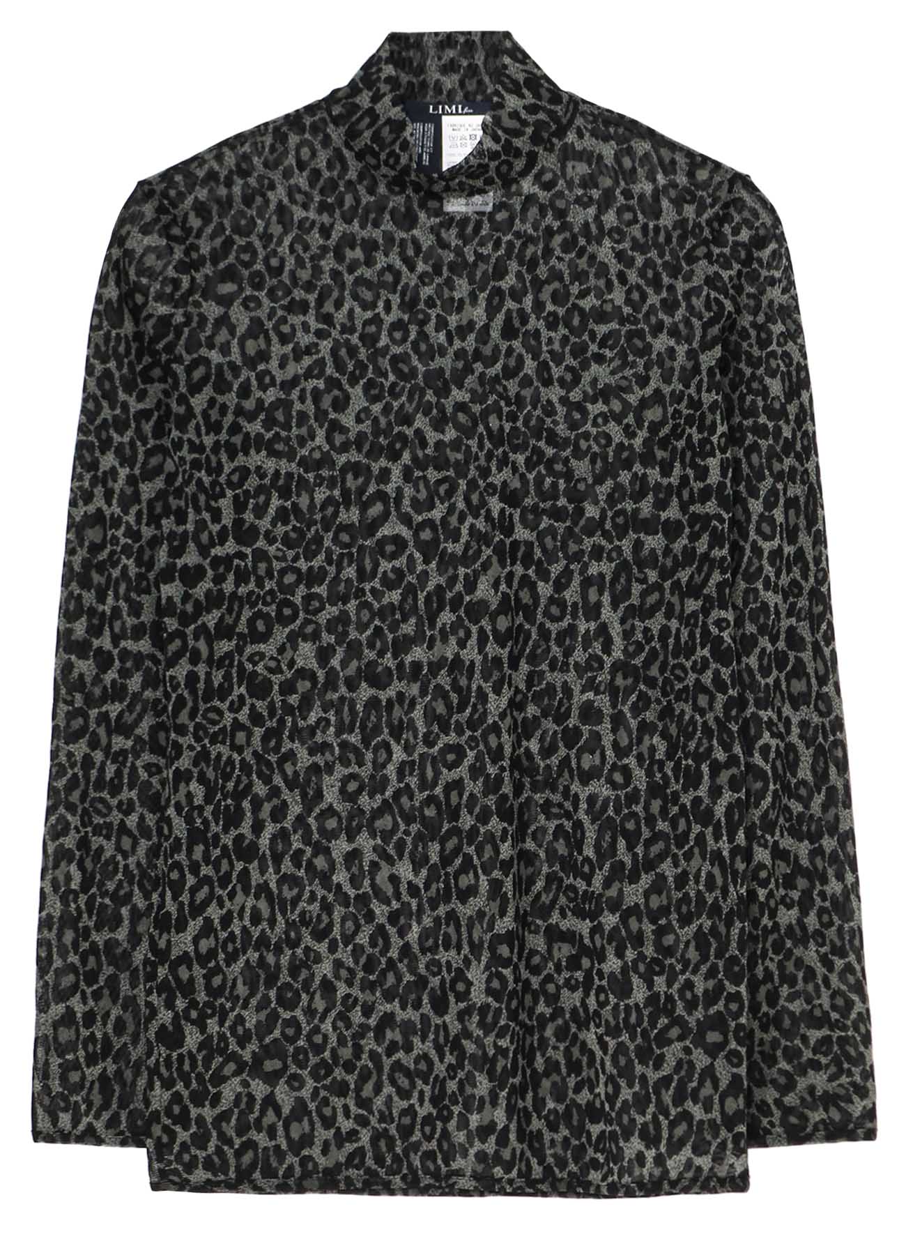 LEOPARD TULLE HIGH NECK PULLOVER