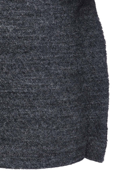 WOOL SHRINK SINGLE JERSEY BUSTIER DETAIL LONG T-SHIRT