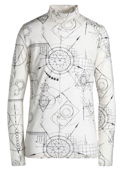 TATTOO PRINT HIGH NECK PULLOVER