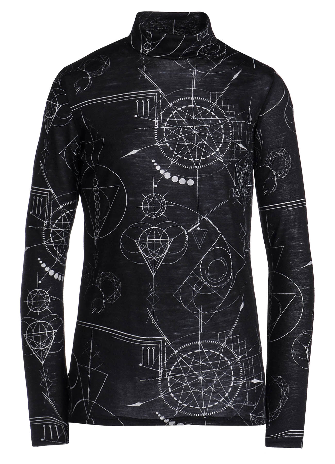 TATTOO PRINT HIGH NECK PULLOVER