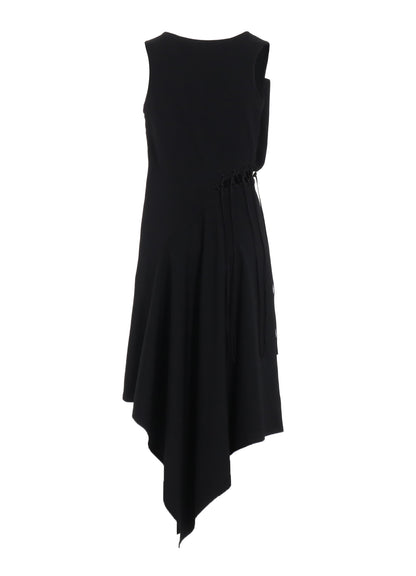 WOOL GABARDINE WAIST LAVE-UP DRESS