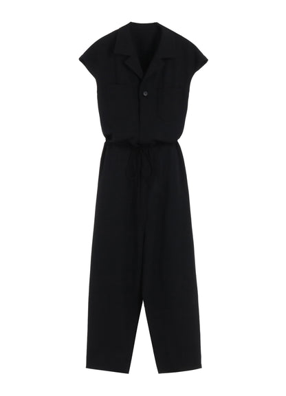 WOOL GABARDINE OPEN COLLOR OVERALLS