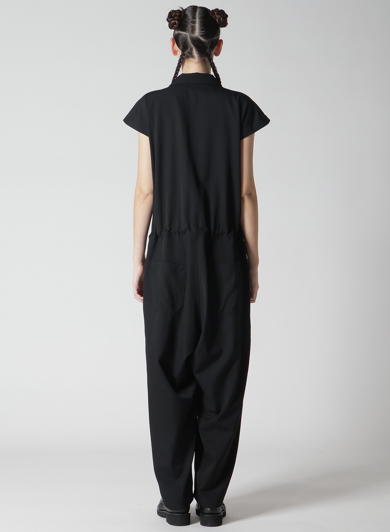 WOOL GABARDINE OPEN COLLOR OVERALLS