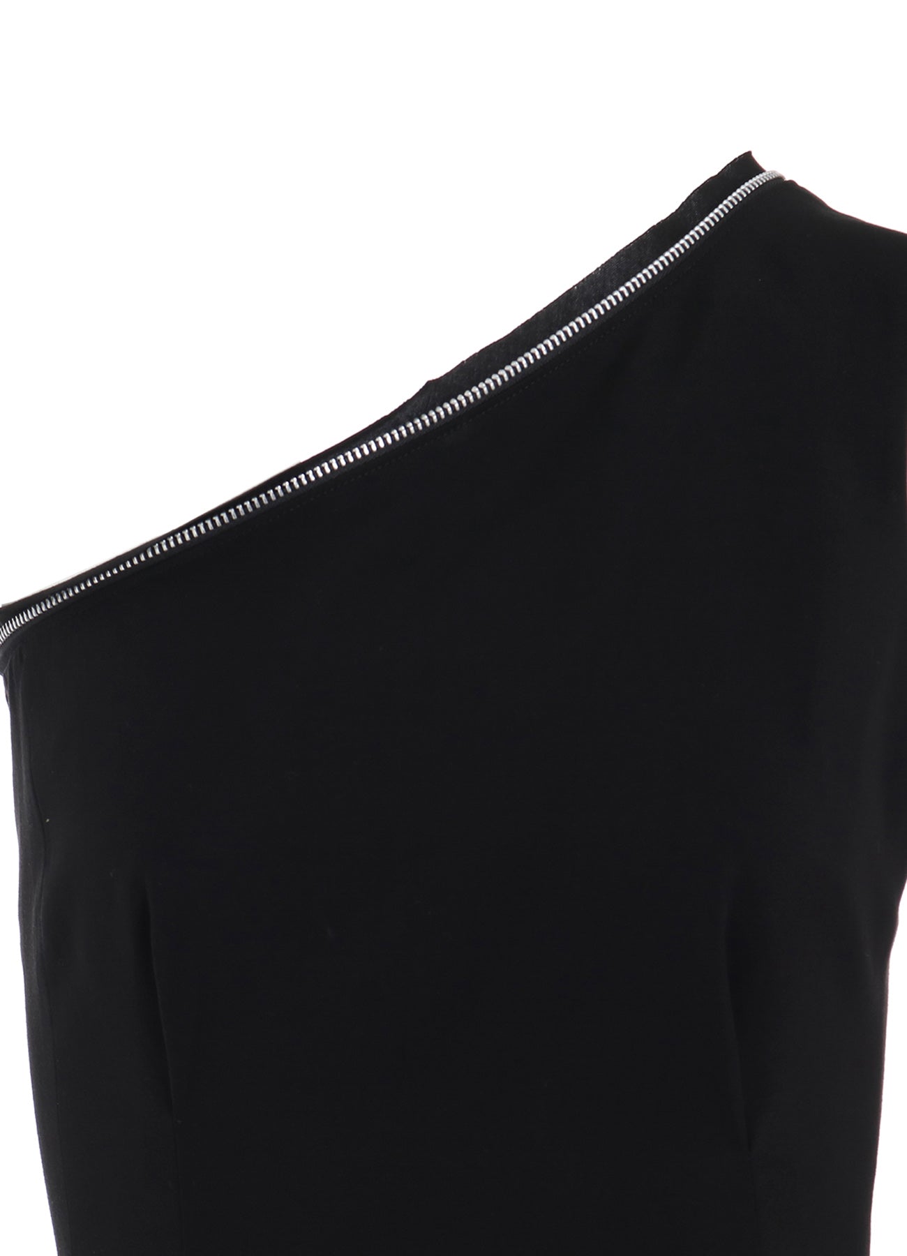 HARD TWIST GABARDINE ZIP ONE SHOULDER DRESS
