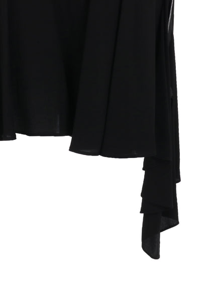 HARD TWIST GABARDINE ZIP ONE SHOULDER DRESS