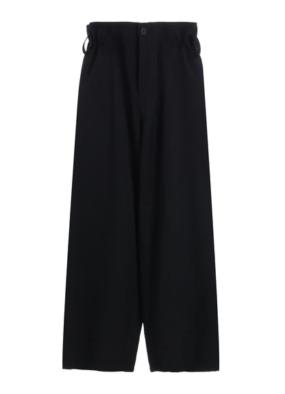 WOOL GABARDINE WAIST STRING TUCK PANTS