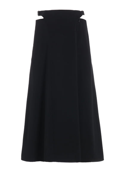 WOOL GABARDINE WAIST BELT SKIRT