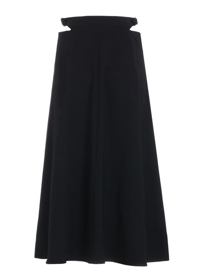 WOOL GABARDINE WAIST BELT SKIRT