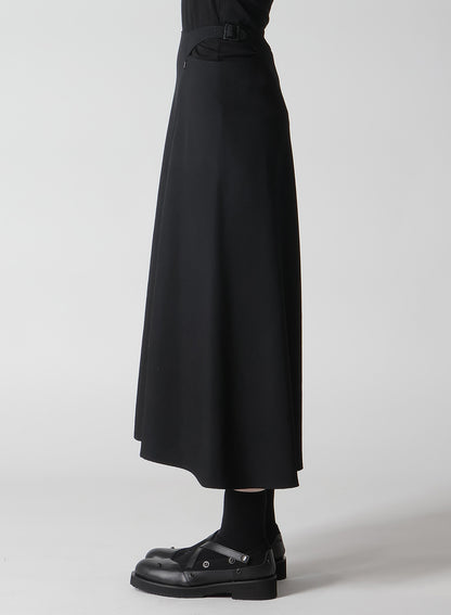 WOOL GABARDINE WAIST BELT SKIRT