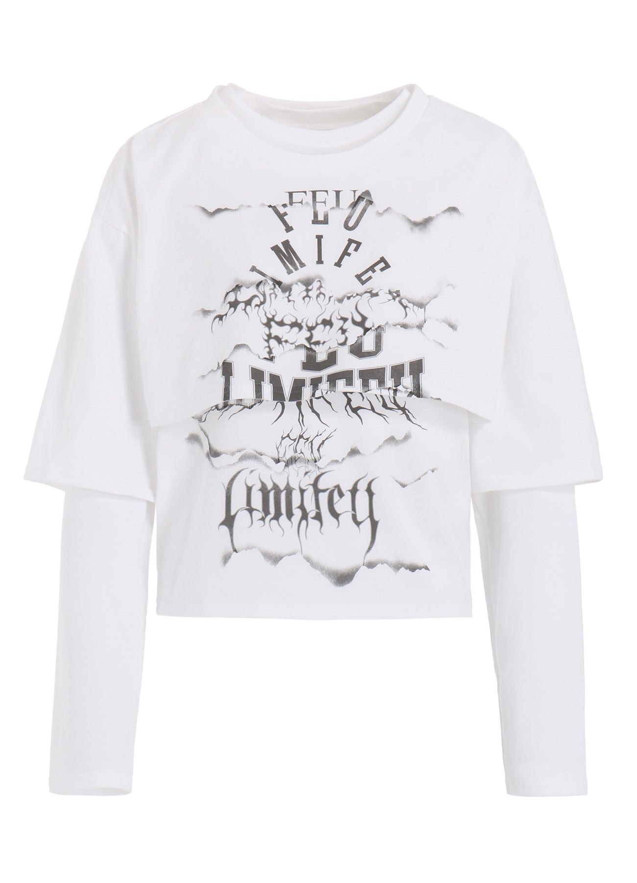 LOGO COLLAGE PRINTED LAYERED SEPARATE LONG SLEEVE T-SHIRT