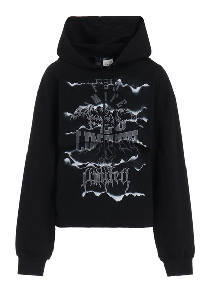 LOGO COLLAGE PRINTED LAYERED SEPARATE HOODIE