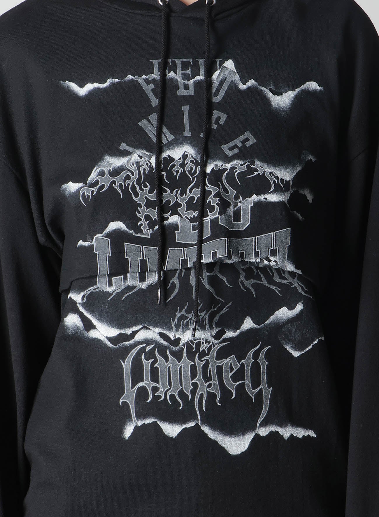 LOGO COLLAGE PRINTED LAYERED SEPARATE HOODIE