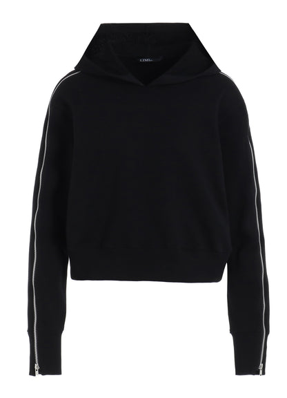 SHORT FLEECE LINING ZIP SLEEVE HOODIE