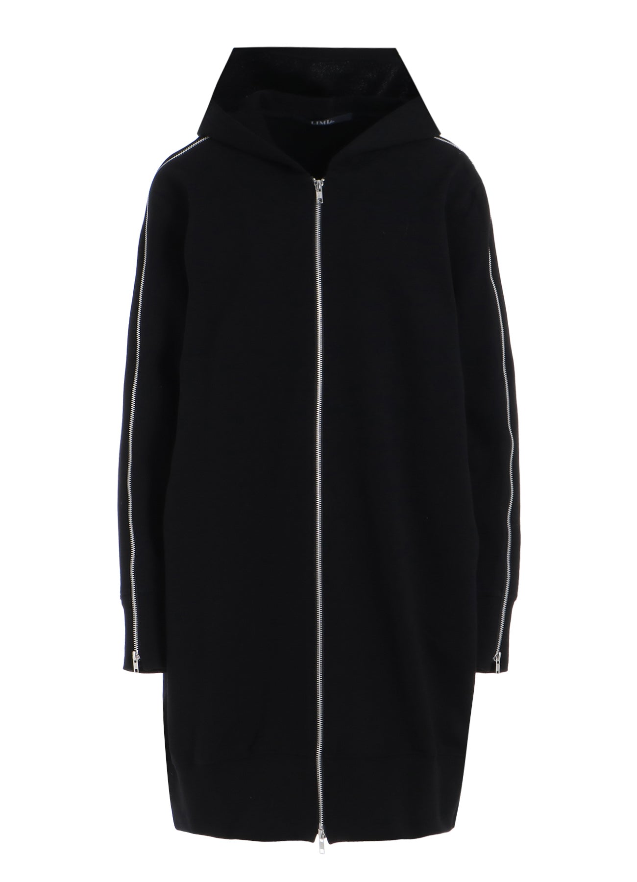 SHORT FLEECE LINING ZIP SLEEVE LONG HOODIE