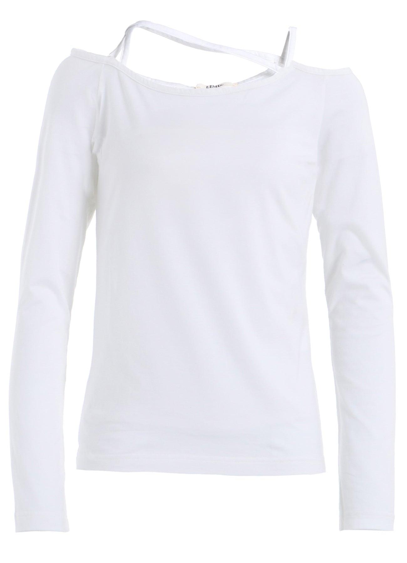 PLAIN STITCH STRING DETAIL LONG SLEEVE T-SHIRT