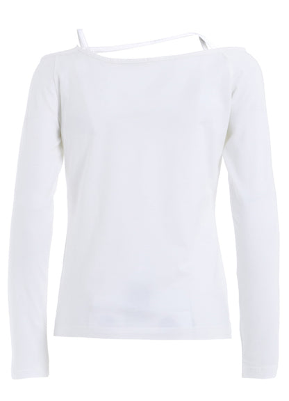 PLAIN STITCH STRING DETAIL LONG SLEEVE T-SHIRT