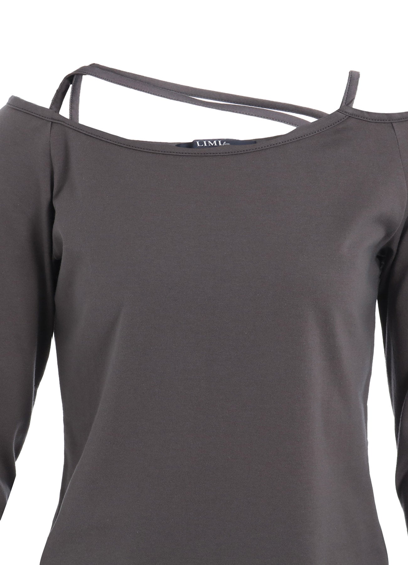 PLAIN STITCH STRING DETAIL LONG SLEEVE T-SHIRT