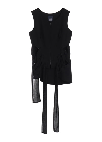 GAUZE RIBBON LACE-UP VEST