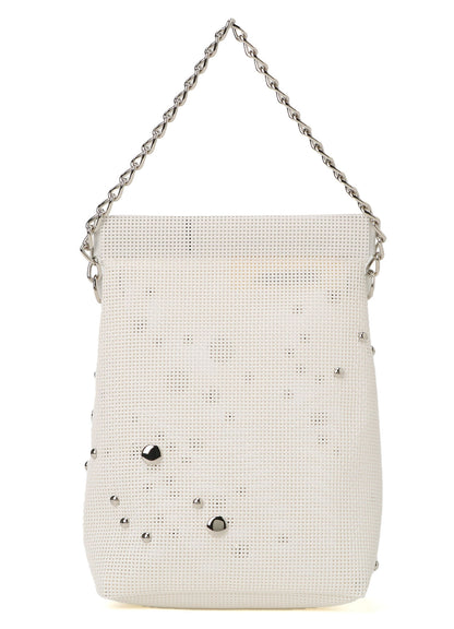 MICRO MESH DOT STUDS POUCH L