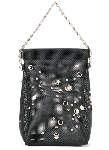 MICRO MESH DOT STUDS POUCH L