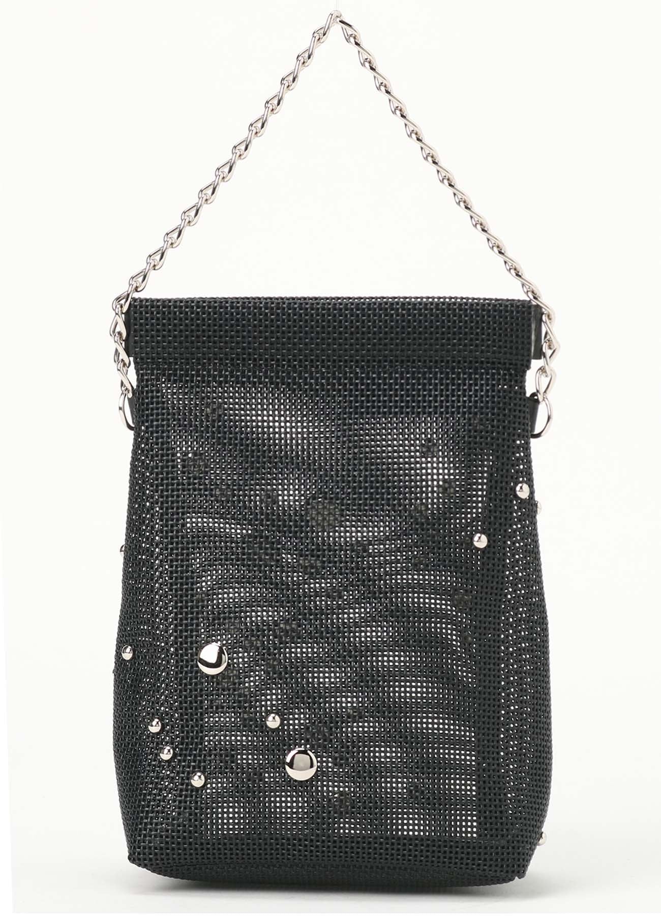 MICRO MESH DOT STUDS POUCH L