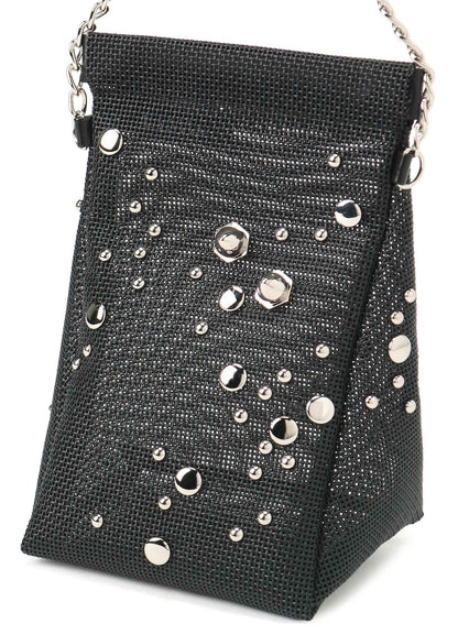 MICRO MESH DOT STUDS POUCH L