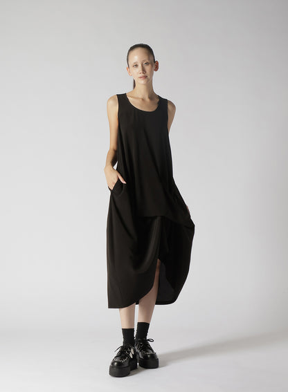 TUCKED POCKET TRIACETATE DECIN DRESS