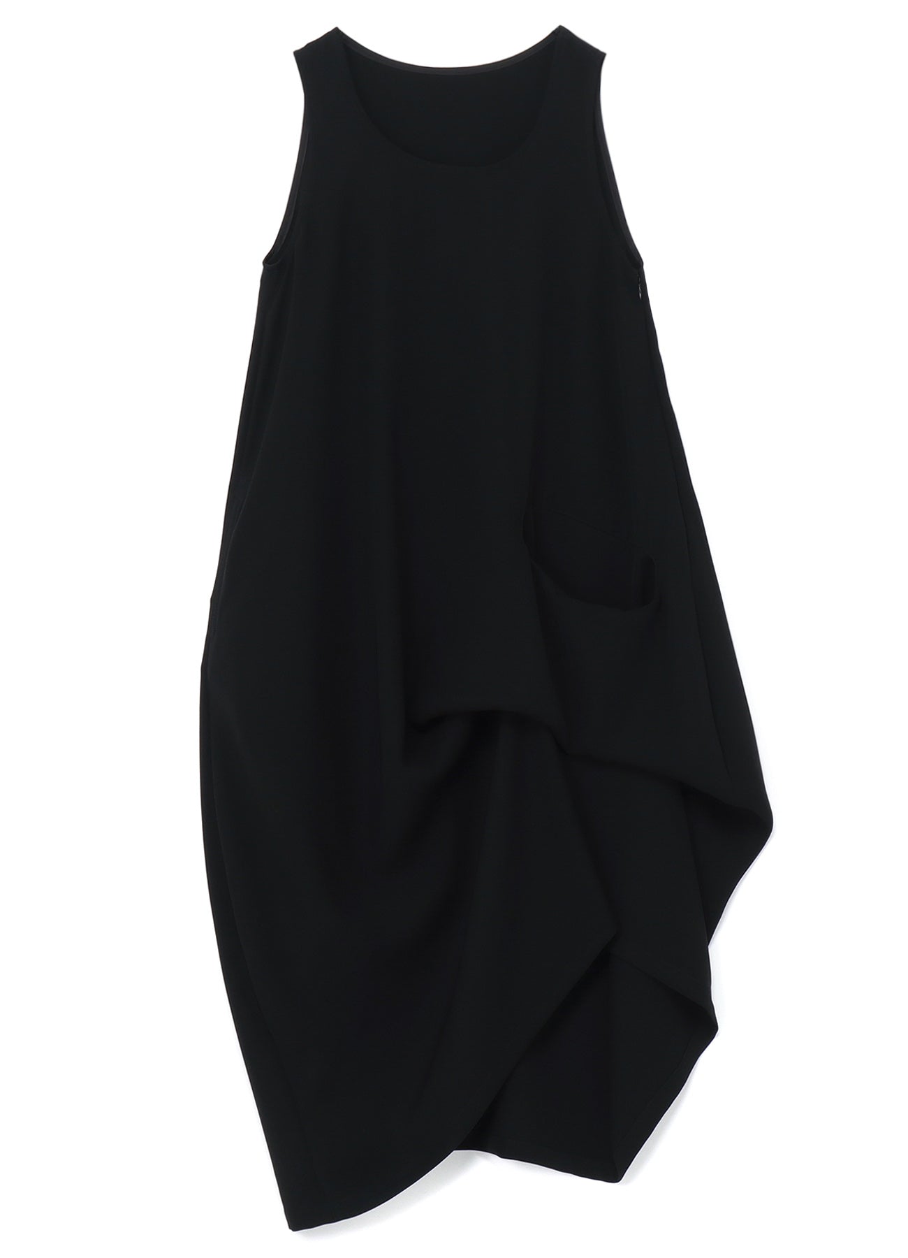 DOUBLE SATIN POCKETED PLEATS DRESS