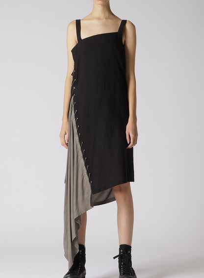 SUMI INK DYE ASYMMETRIC DRESS WITH PIN