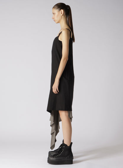 SUMI INK DYE ASYMMETRIC DRESS WITH PIN