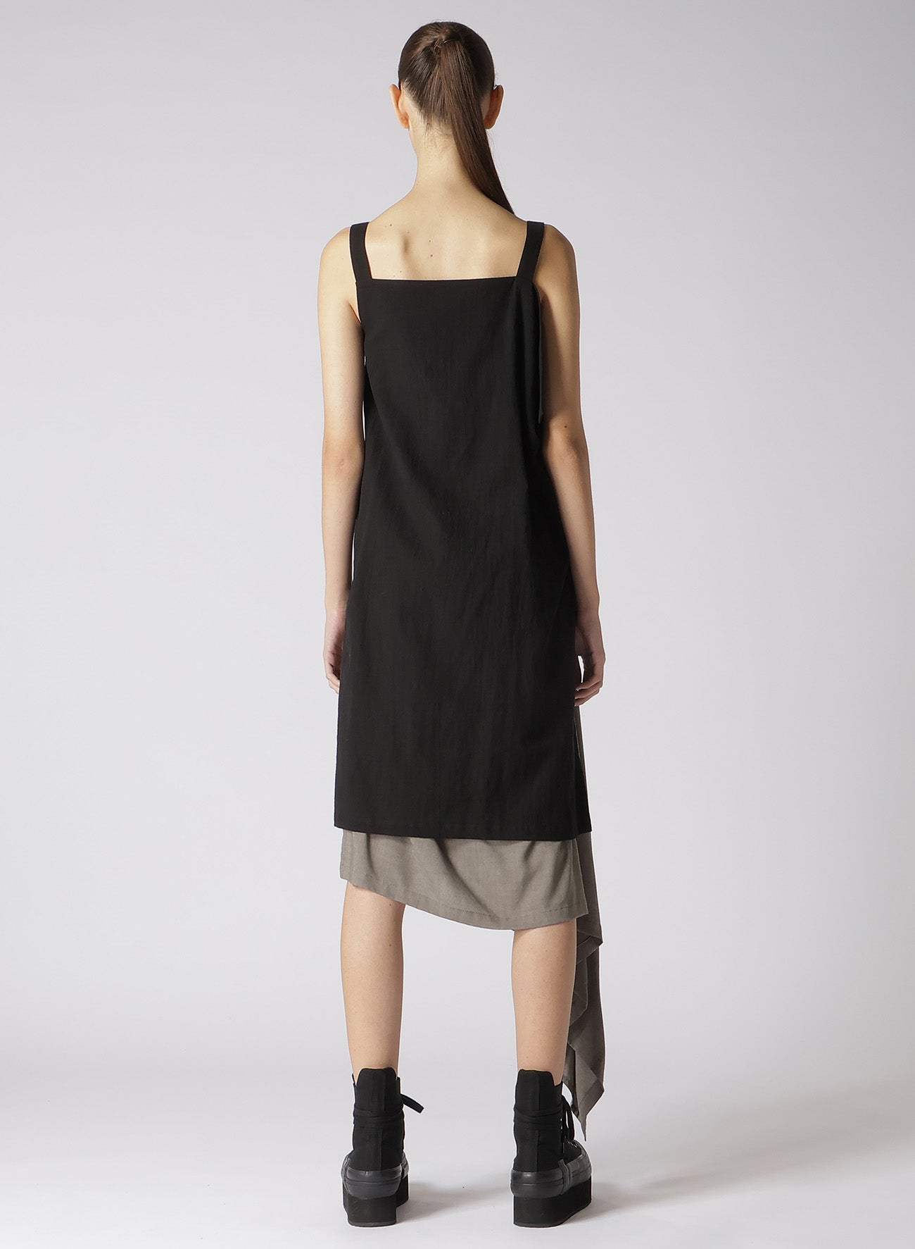 SUMI INK DYE ASYMMETRIC DRESS WITH PIN