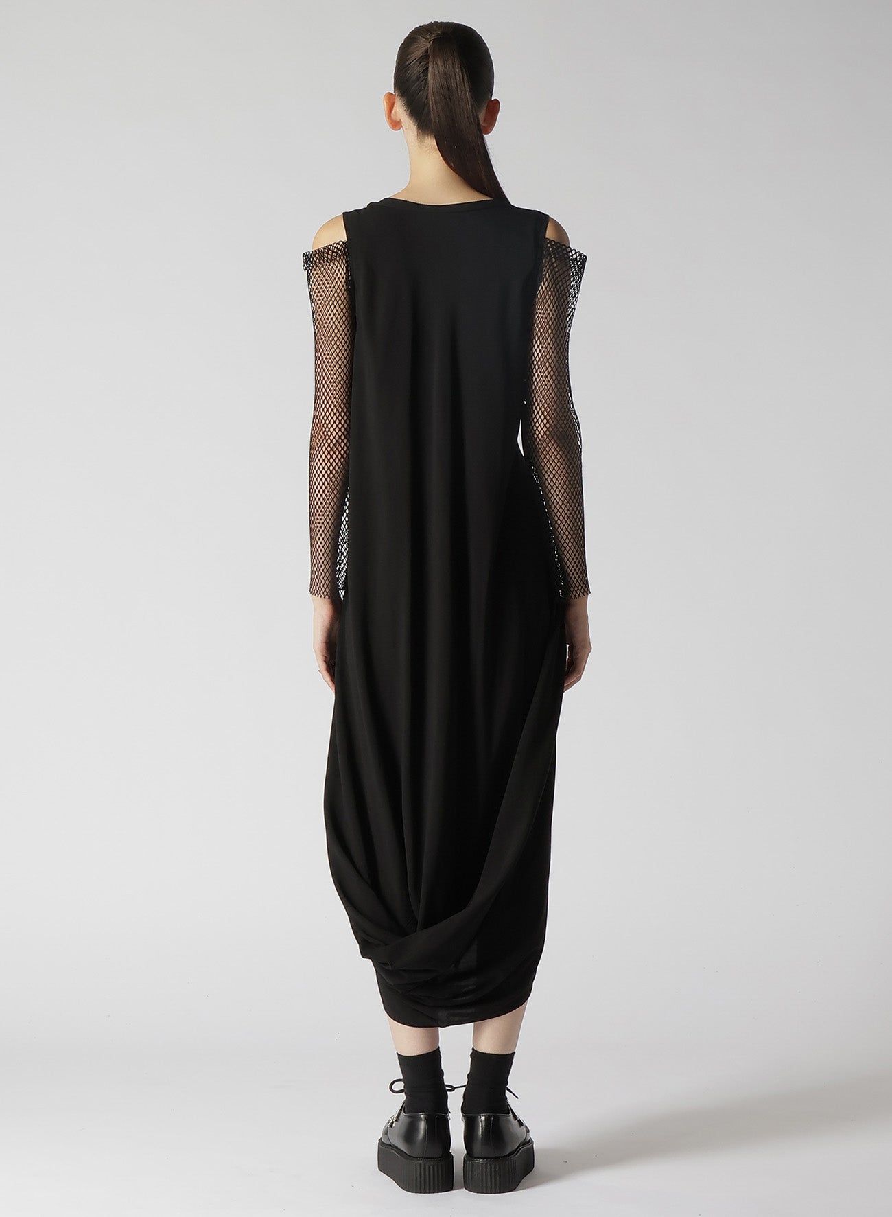 LAWN + MESH DRAPE DRESS