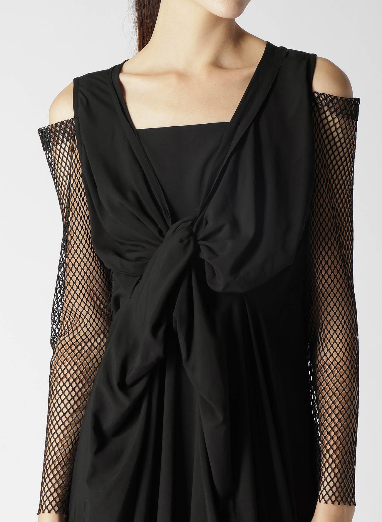 LAWN + MESH DRAPE DRESS