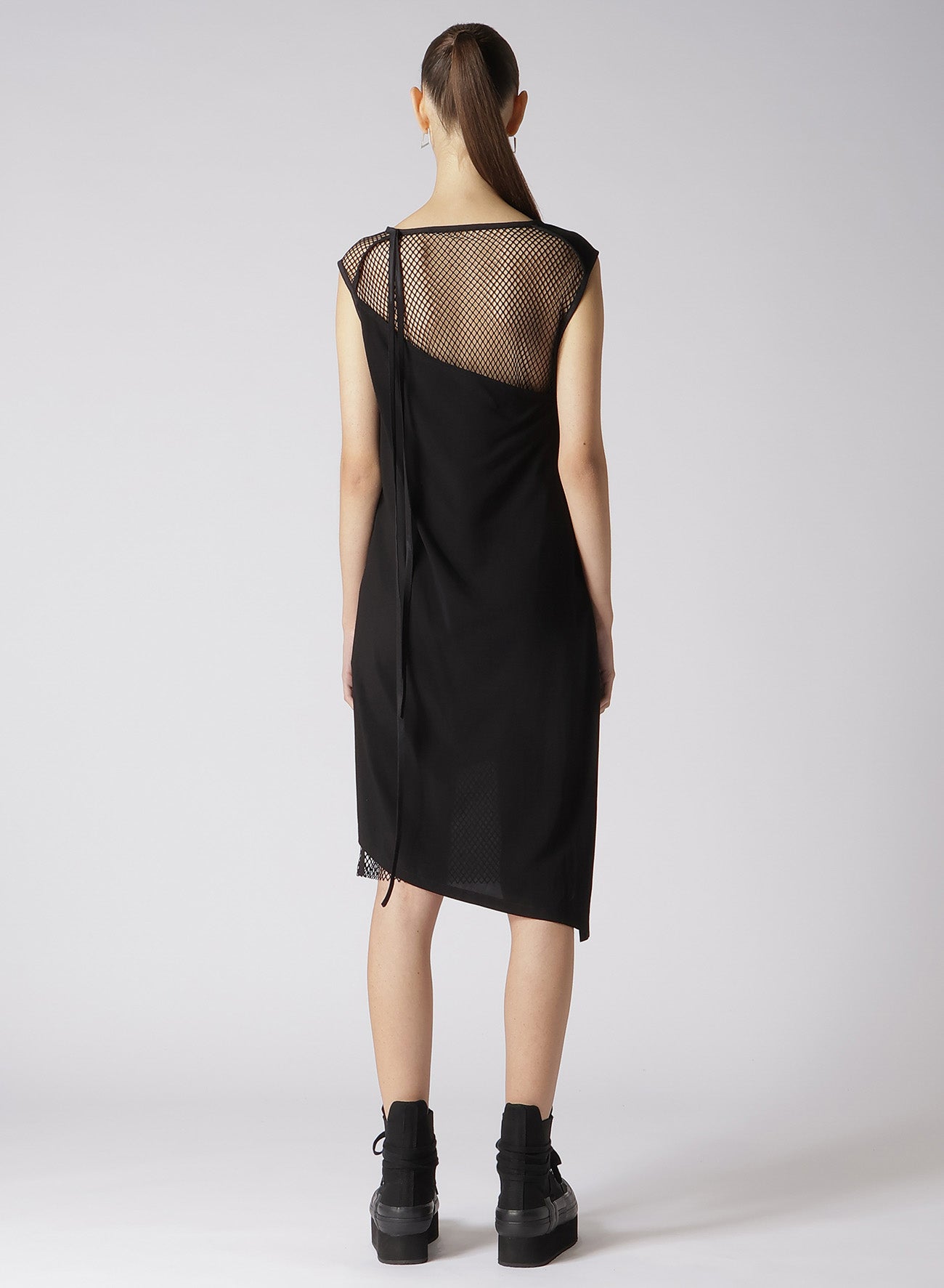 LAWN + MESH SLEEVELESS LAYERED DRESS