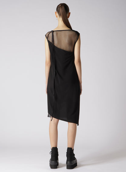 LAWN + MESH SLEEVELESS LAYERED DRESS