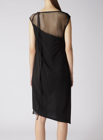 LAWN + MESH SLEEVELESS LAYERED DRESS