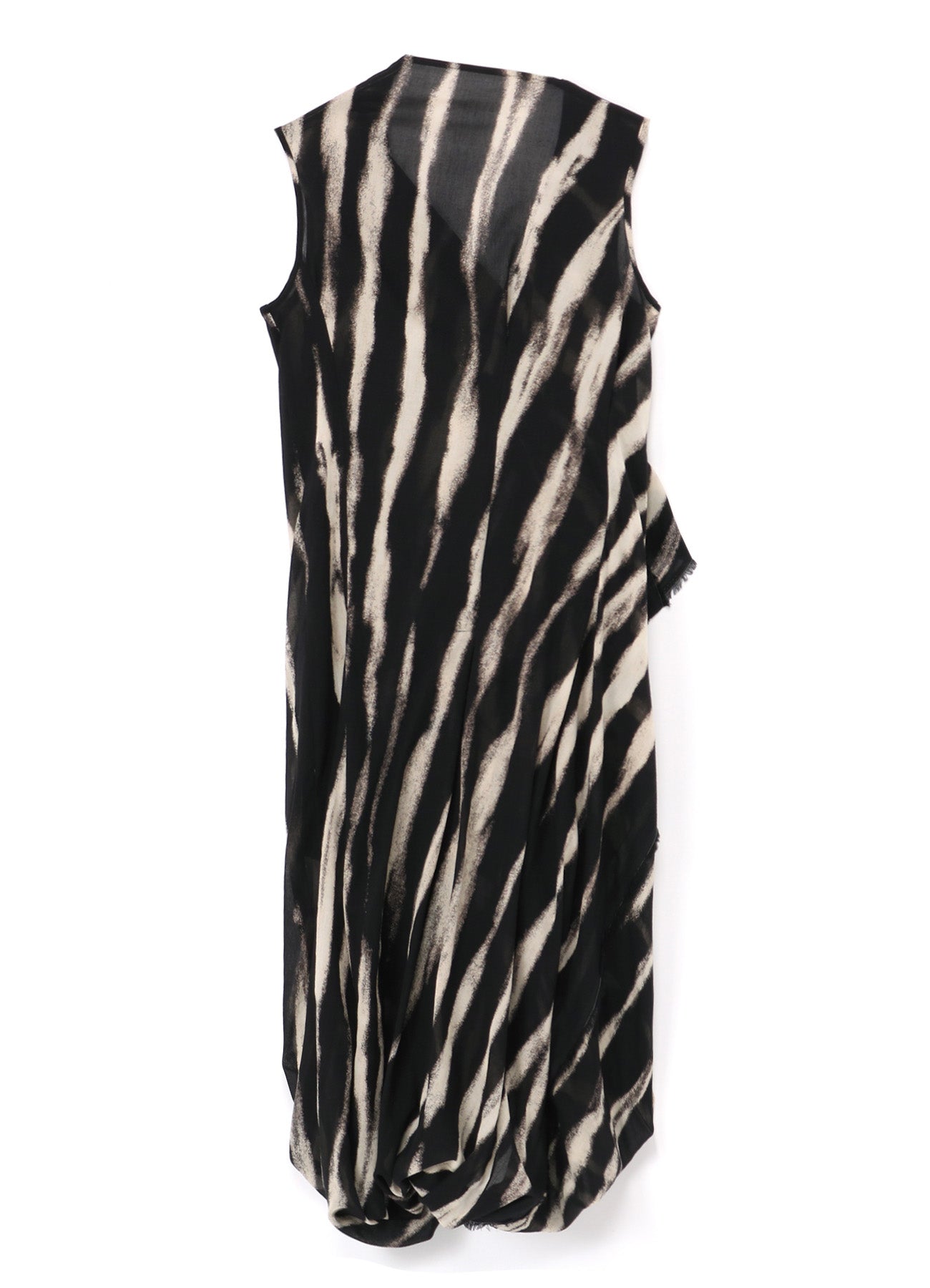 BLEACHED STRIPE DRAPE DARTS DRESS