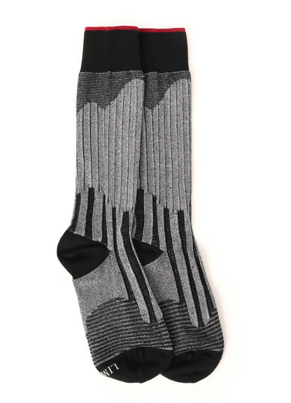 SILVER RIB RANDOM STRIPE SOCKS