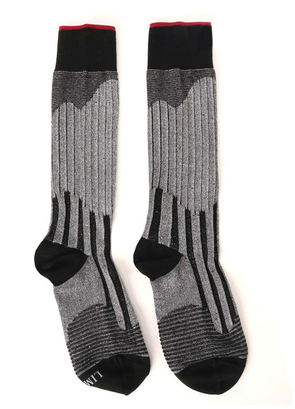 SILVER RIB RANDOM STRIPE SOCKS