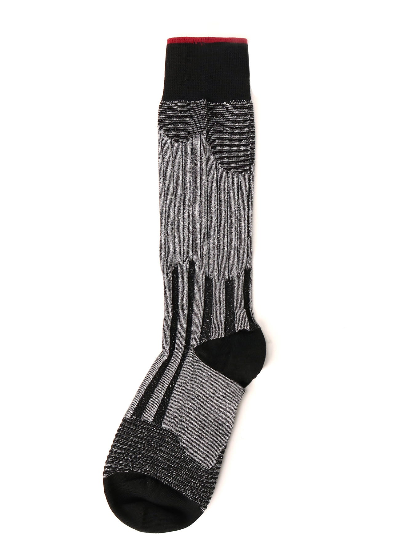 SILVER RIB RANDOM STRIPE SOCKS